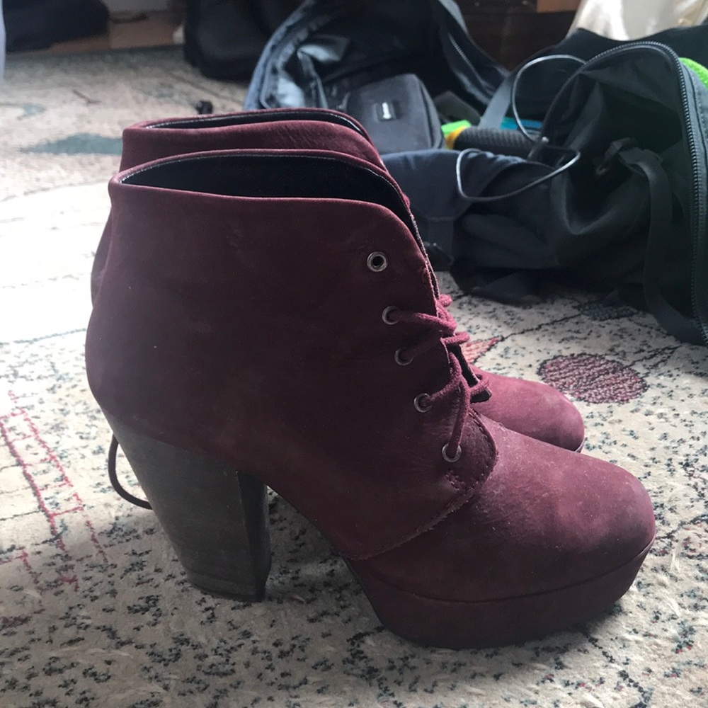 Steve Madden leather burgundy heels